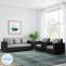 Bharat Lifestyle Tulip Fabric 3 + 1 + 1 Black Sofa Set