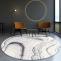 Round Carpet Modern Abstract Design Ripple Rugs for Living Room - Warmly Home