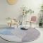 Unique Round Rugs Irregular Pattern Abstract Light Color Circle Carpet - Warmly Home