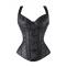 Gothic Jacquard Overbust Corset with Straps Bustiers | Sayfutclothing